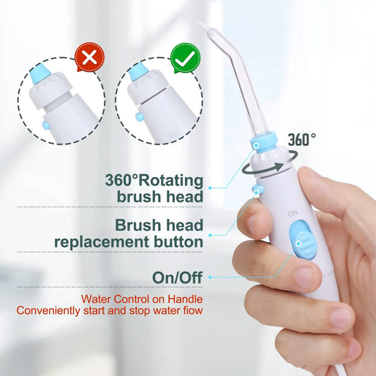 Portable Cordless Water Flosser - Electric Oral Irrigator for Braces - Adults/Kids