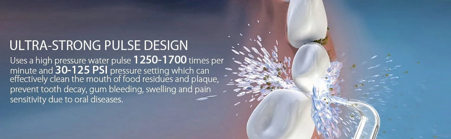 Portable Cordless Water Flosser - Electric Oral Irrigator for Braces - Adults/Kids 