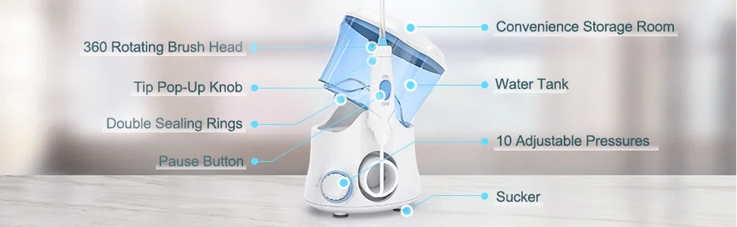 Portable Cordless Water Flosser - Electric Oral Irrigator for Braces - Adults/Kids 